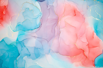  Abstract colorful background, wallpaper. Mixing acrylic paints. Modern art. Paint marble texture. Alcohol ink colors  translucent