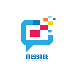 Message - speech bubbles vector logo concept illustration in flat style. Dialogue talking icon. Chat sign. Social media symbol. Communication consulting insignia. Design element.