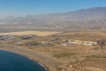 Beautiful view of the Mount Roja. Beautiful view to the Playa de La Tejita. Tenerife, Canary islands, Spain.