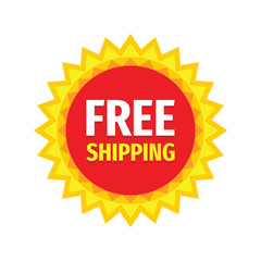 Free Shipping - concept promotion badge design. Vector illustration. 