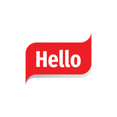 Hello message concept badge design. Hi message icon symbol. Vector illustration.