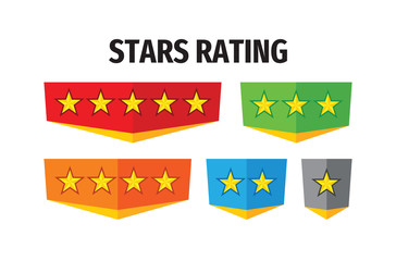 Stars rating - concept badges design. Vector illustration. 