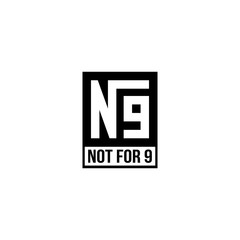 Square logo design with letter nf and number 9 concept