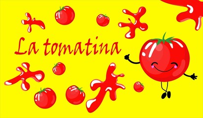 Abstract designs for spanish festival la tomatina..