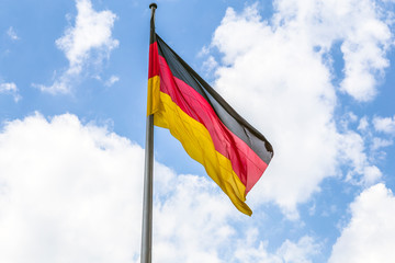 The Flag of Germany blowing in the wind