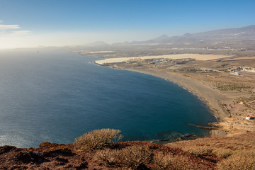 Beautiful view of the Mount Roja. Beautiful view to the Playa de La Tejita. Tenerife, Canary islands, Spain.