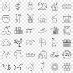 property icons set. Outline style of 36 property vector icons for web for any design