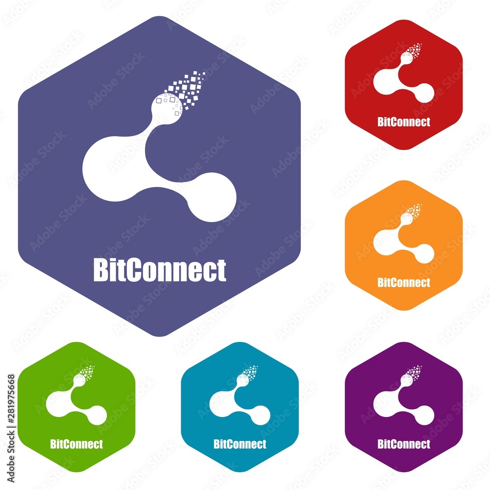 Poster bitconnect icon. simple illustration of bitconnect vector icon for web