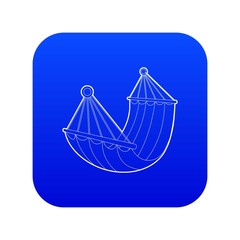 Hammock icon blue vector isolated on white background