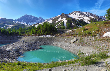 Veny Valley, Miage Lake in Aosta Valley, Italy