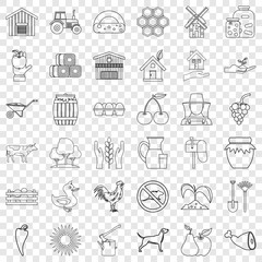 Housecraft icons set. Outline style of 36 housecraft vector icons for web for any design