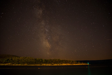 Milky Way Galaxy Stars Space Dust Universe Long Speed Exposure.