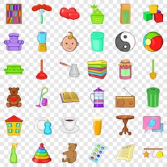 Household icons set. Cartoon style of 36 household vector icons for web for any design