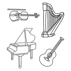 Vector illustration musical instruments