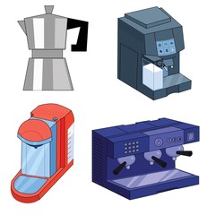 Vector illustration set of coffee makers 
