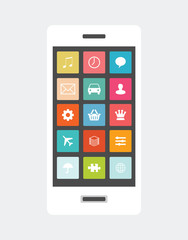 smartphone with mobile app icon