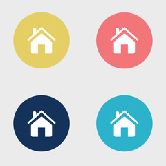Web home flat icon for apps and websites