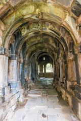 Obraz premium The arches and corridor of the interior of the monastery Sanahin in Armenia, the heritage of UNESCO