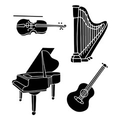 Vector illustration musical instruments