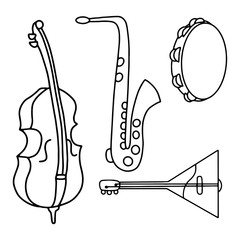 Vector illustration musical instruments