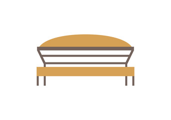 Wooden bench isolated on white background. Park brown vector bench in flat style