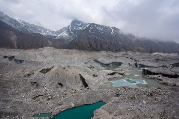 Ngozumpa glacier in Nepal Himalayas