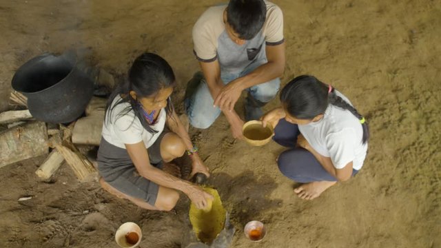 Indigenous Cooking, Handicrafts And Art On Amazonian Village In Ecuador