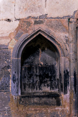 Closeup of a niche in the wall of the monastery Sanahin in Armenia