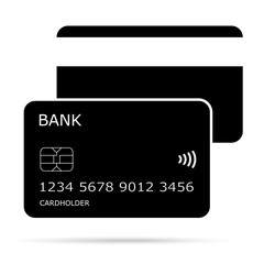 black and write icon credit card vector