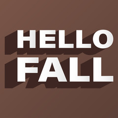 hello fall creative font brown background vector