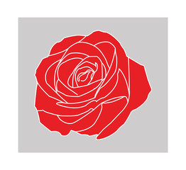 Silhouette rose on white background - Vector