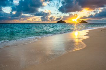 Beautiful Sunrise at Lanikai Beach in Kailua