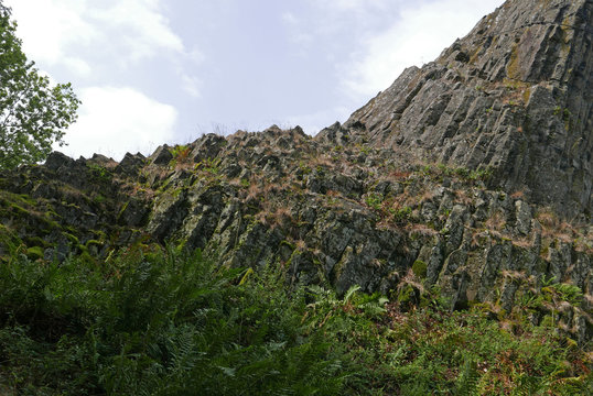 Detail of basalt formation in Germany called "Druidenstein"