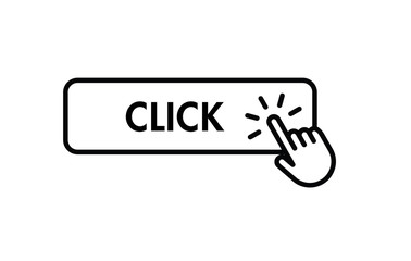 Click here button with hand clicking icon