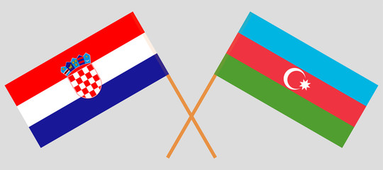 Azerbaijan and Croatia. Crossed Azerbaijani and Croatian flags