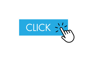 Click here button with hand clicking icon