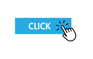 Click here button with hand clicking icon