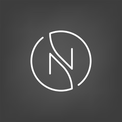 Abstract letter N logo design. Vector image.