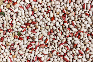 texture, grains of white beans close-up