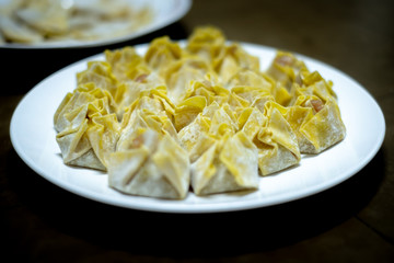 Preparation home-made dumplings