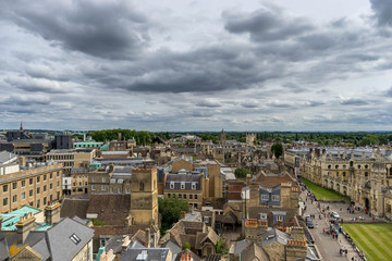 The view of Cambridge with beautiful cloudy sky, UK