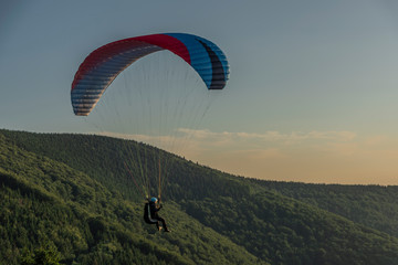 Paragliding from Javorovy hill over Trinec town