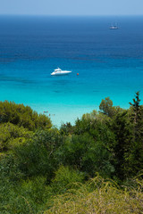 yacht in the blue sea