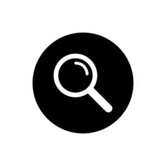 Magnifier vector icon. Magnification symbol design. Magnification icon isolated on black circle for web and mobile