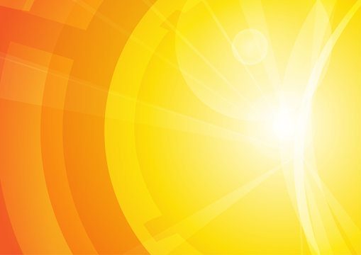 Vector : Abstract circle with lens flare on yellow background