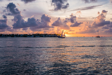 Beautiful sunset in Keywest. Miami, Florida