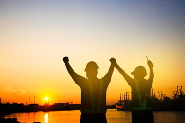 Fototapeta premium Engineers, men and women work together to succeed.