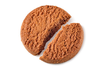 Chocolate l chip cookies isolated on white background.