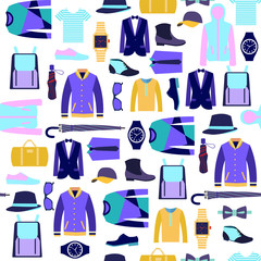  set of man clothes fashion accessories background