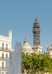 Fototapeta na wymiar Cityscape of central Valencia, the third-largest city in Spain